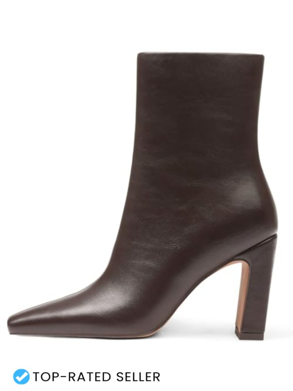 Square Toe Chunky Block Heel Ankle Booties Side Zip Faux Leather Boots